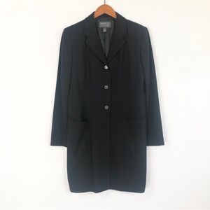 Lafayette 148 New York Wool Long Blazer Black Size 10